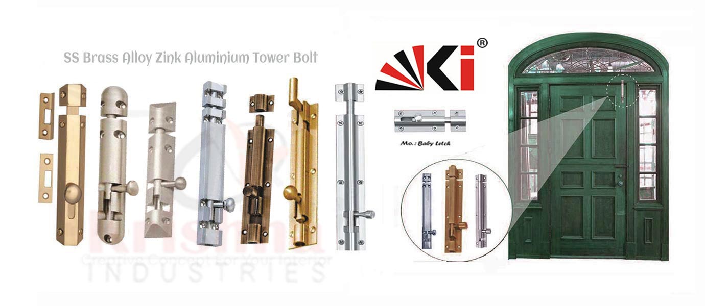 SS Brass Aluminium Door T Bolt - Silver Gold Tower Bolt Manufacturers Rajkot
