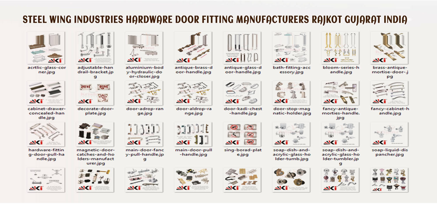 Door & Window Hardware Glass Fitting Accessories KI Brand Manufacturers Rajkot - SS Brass White Aldrop Mop
