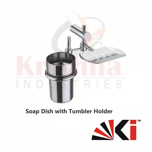 SS Tumbler Holder with SS Soap Dish Wall Mounted Bathroom Accessories Fitting Products