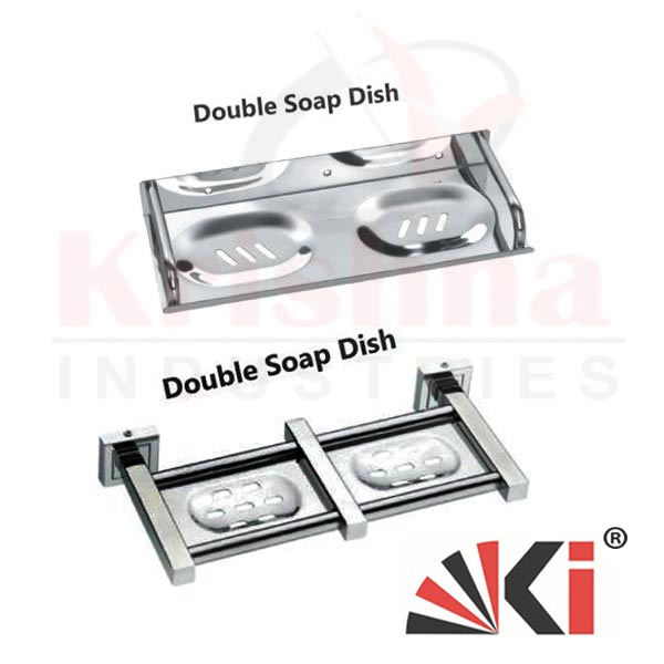 SS Double Soap Dish Rack  Wall mounted Bathroom Accessories