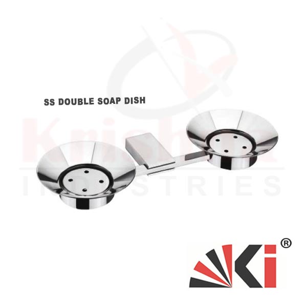 SS Double Bowl Soap Dish Wall Concelead