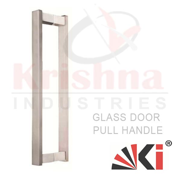 Zinc Door Pull Handle - Square Bar L Design