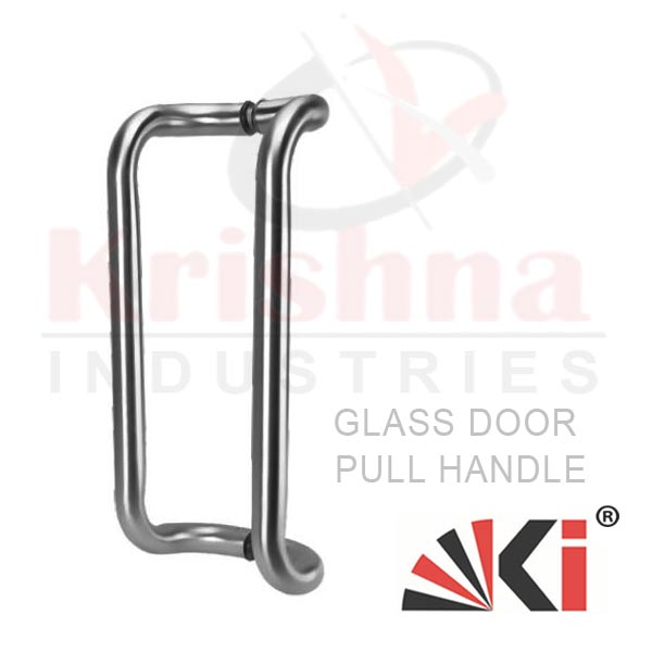 SS Rod Glass Door Pull Handle - D Shape Design - Krishna